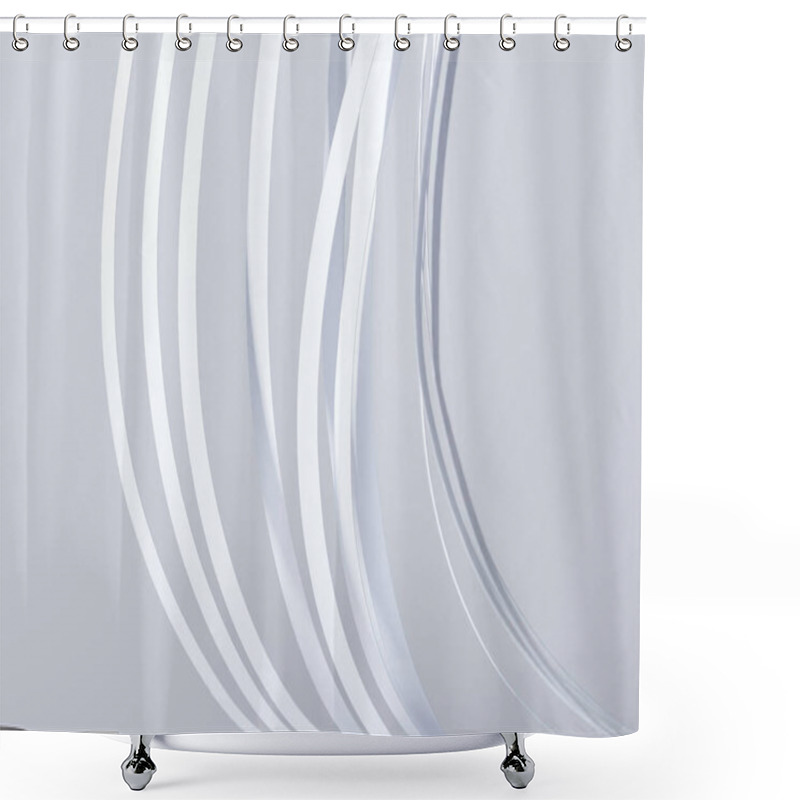 Personality  Close Up View Of Paper Stripes On White Background Shower Curtains