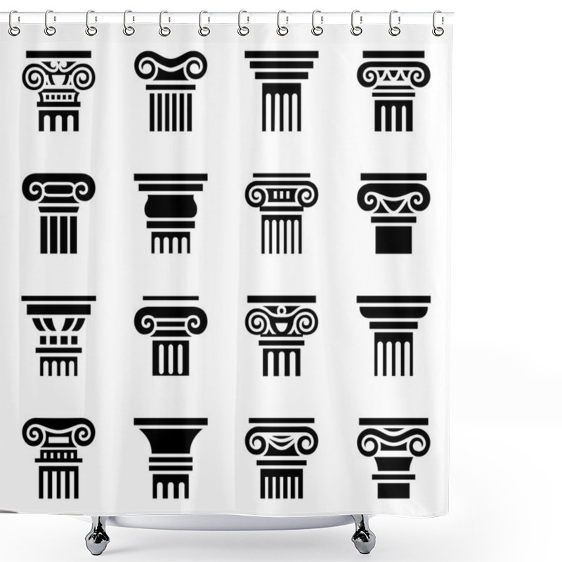 Personality  Vector Column Icon Set Shower Curtains