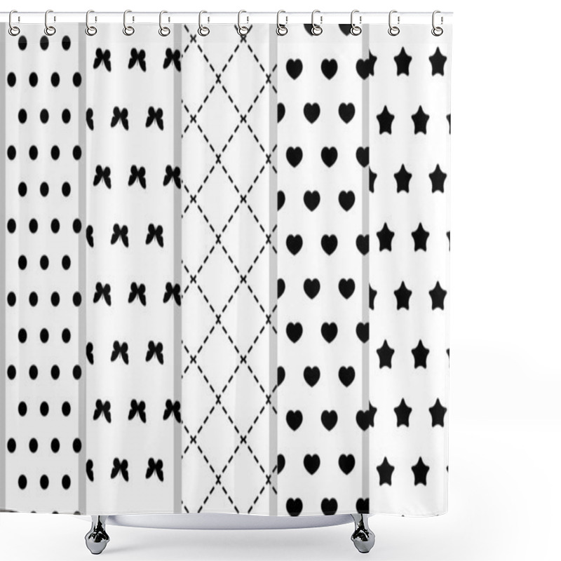 Personality  5  Different Vector Seamless Patterns (tiling) Shower Curtains