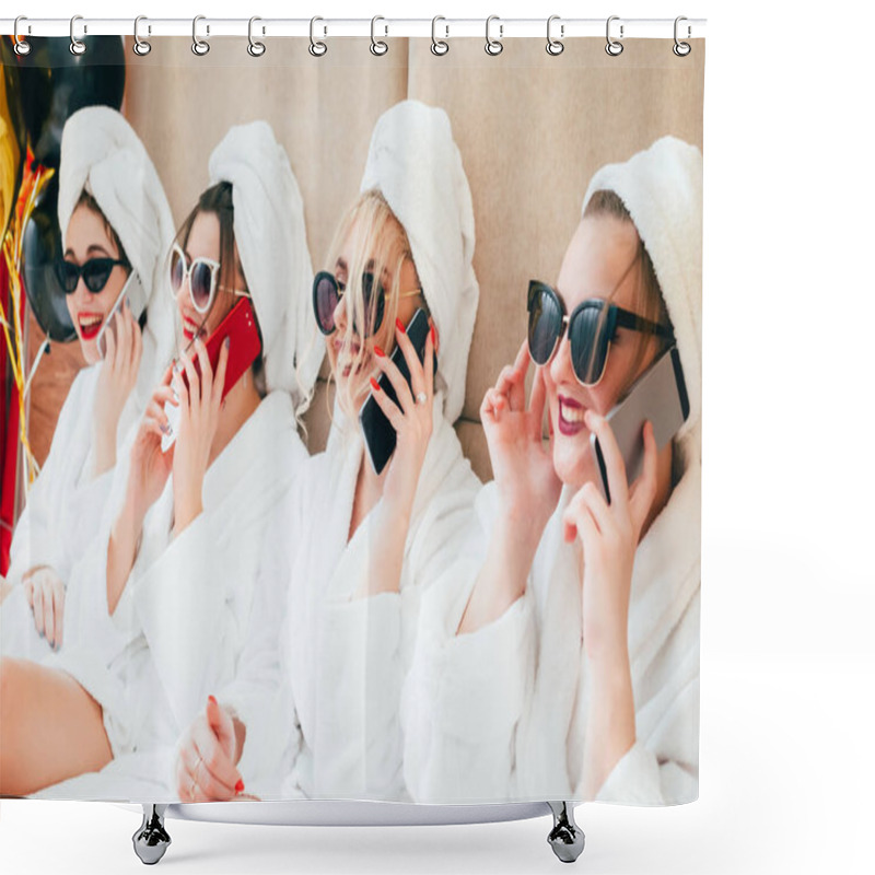 Personality  Spa Girls Smartphone Urban Leisure Lifestyle Shower Curtains