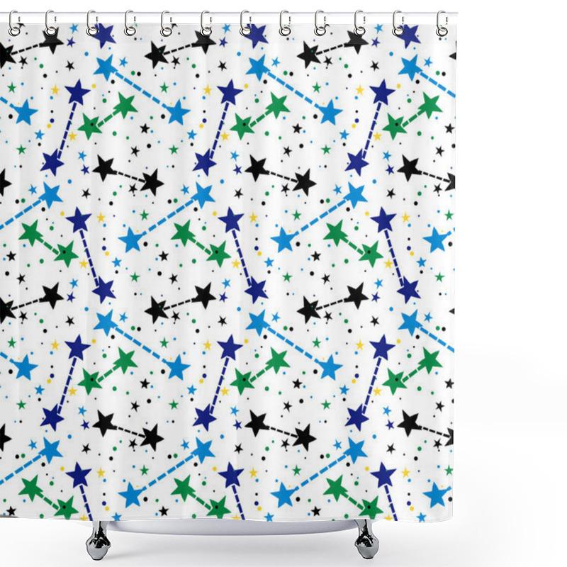 Personality  Vector Pattern With Stars Shower Curtains