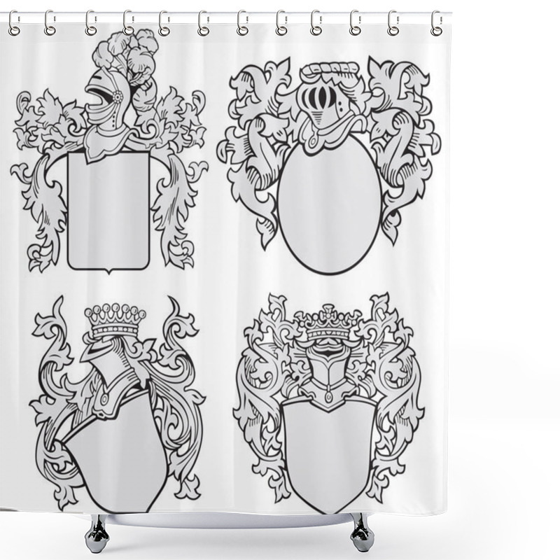 Personality  Set Of Aristocratic Emblems No1 Shower Curtains