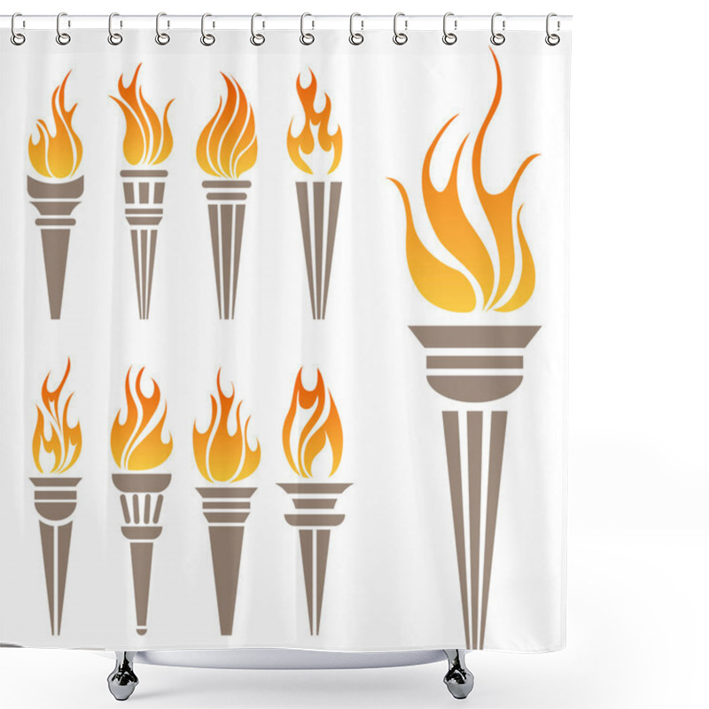 Personality  Torch Symbol Set Shower Curtains