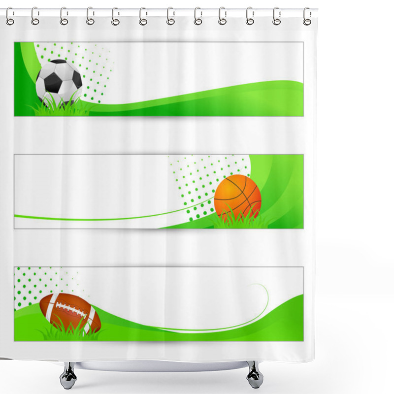 Personality  Sports Banner Shower Curtains