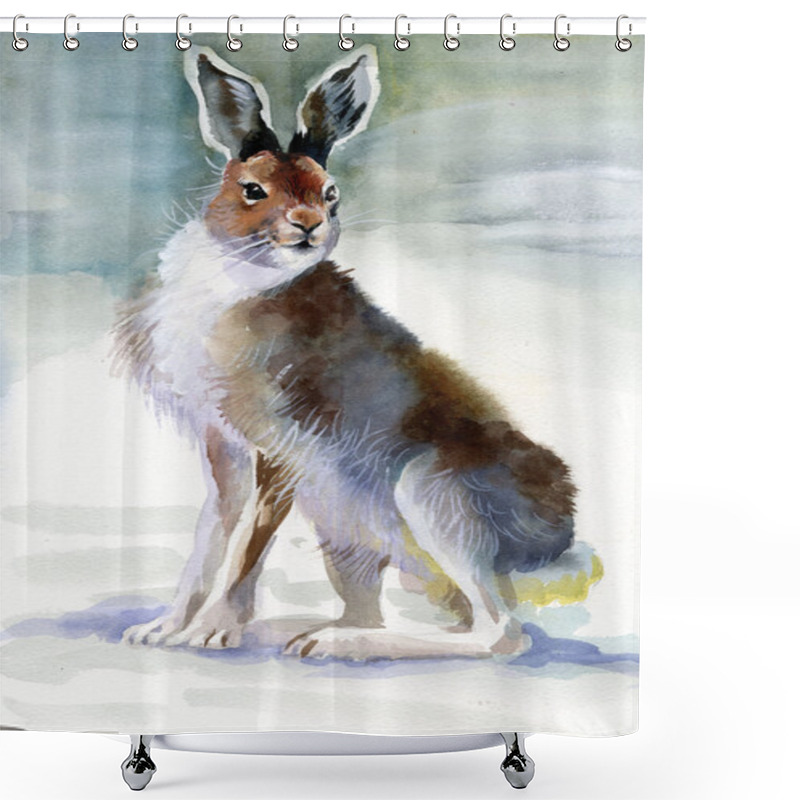 Personality  Winter Rabbit Shower Curtains