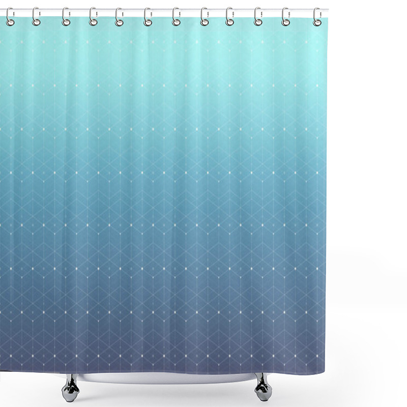 Personality  Geometric Pattern With Connected Line And Dots. Graphic Background Connectivity. Modern Stylish Polygonal Backdrop For Your Design. Vector Illustration. Shower Curtains