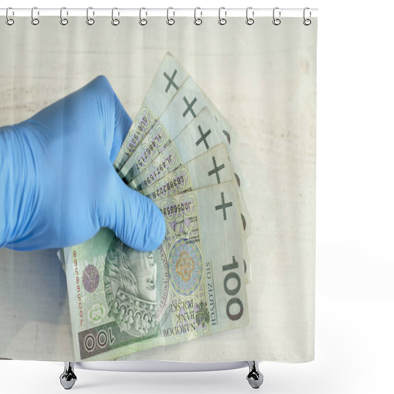 Personality  Protective Gloves Help Protect Against Money-borne Coronavirus Shower Curtains