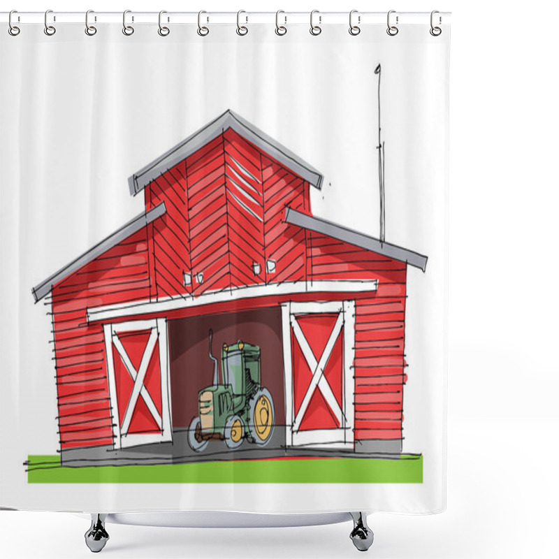 Personality  Traditional Barn - Cartoon Shower Curtains