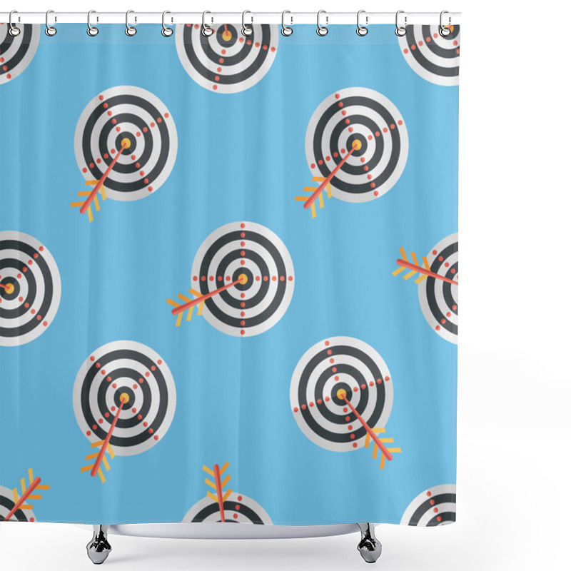 Personality  Target Flat Icon,eps10 Seamless Pattern Background Shower Curtains