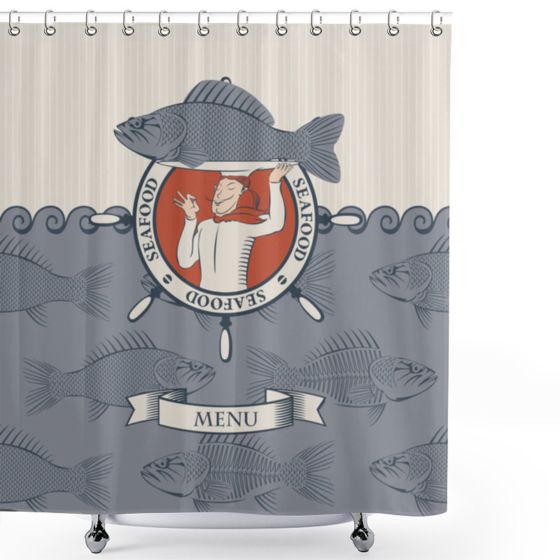 Personality  Cook And The Fish Shower Curtains