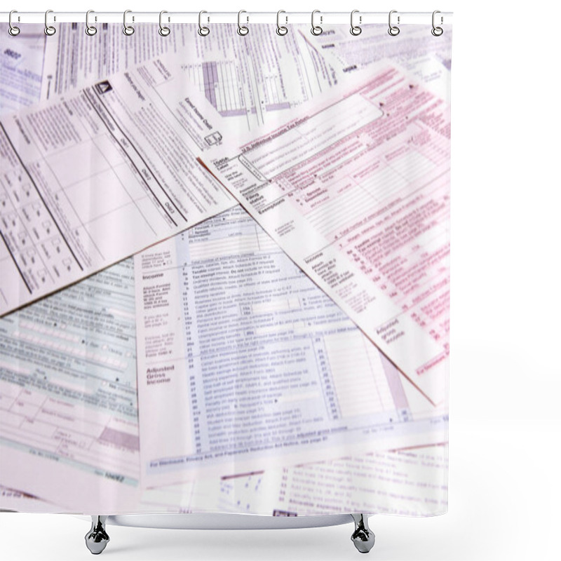 Personality  Variety Of Tax Forms For Filing Calculations Shower Curtains