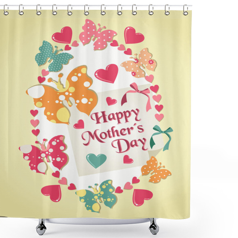 Personality  Happy Mothers Day Illustration Shower Curtains