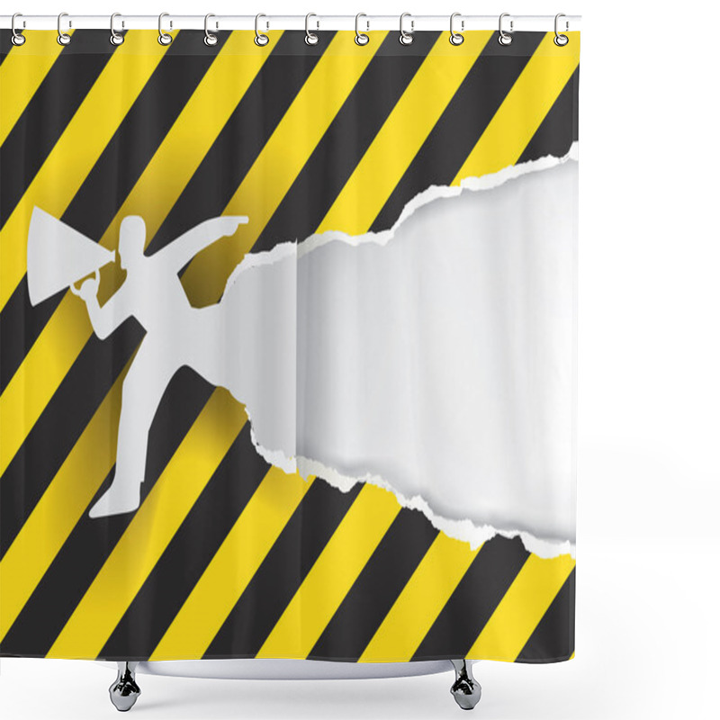 Personality  Promotion Man With Construction Sign. Shower Curtains