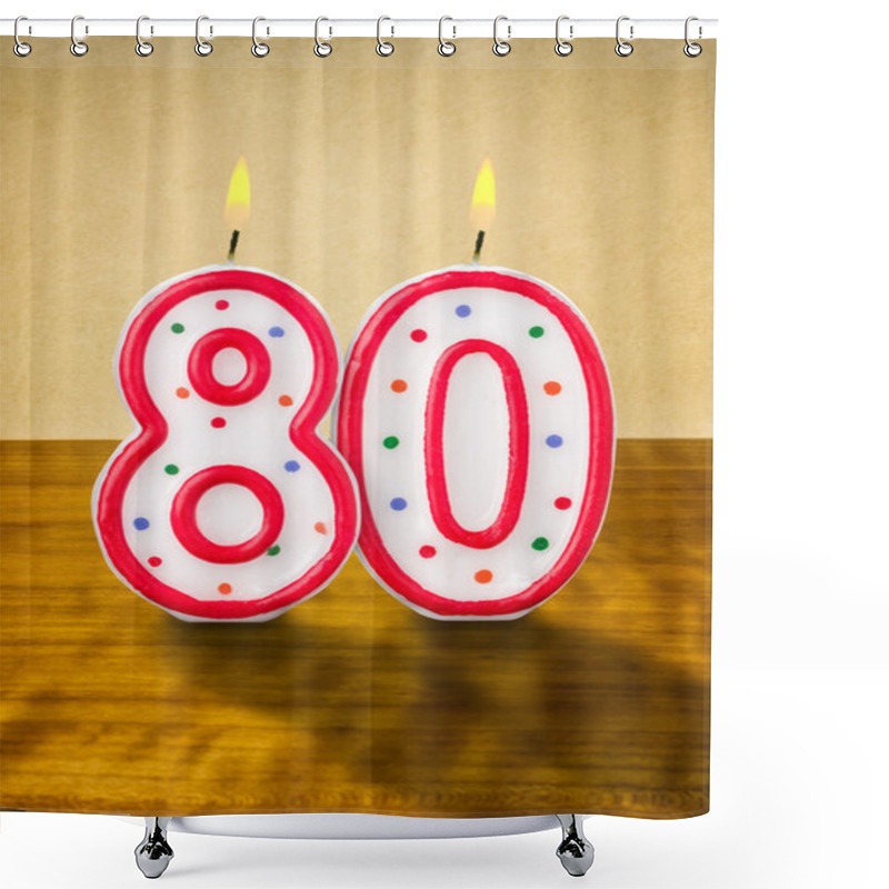 Personality  Burning Birthday Candles Number 80 Shower Curtains