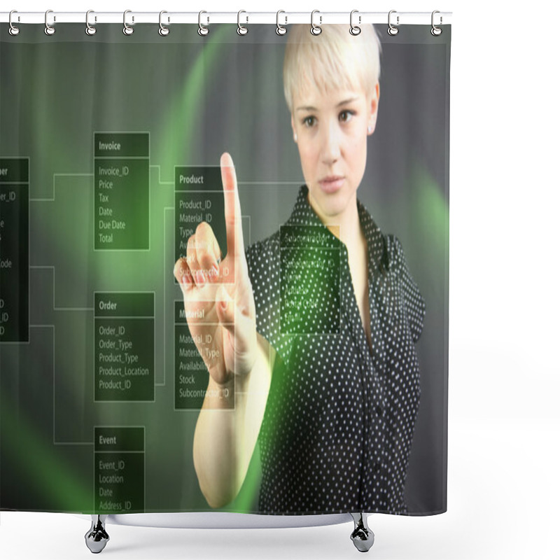 Personality  Database Background With Businessman Shower Curtains