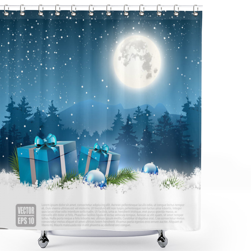 Personality  Christmas Night - Greeting Card Shower Curtains