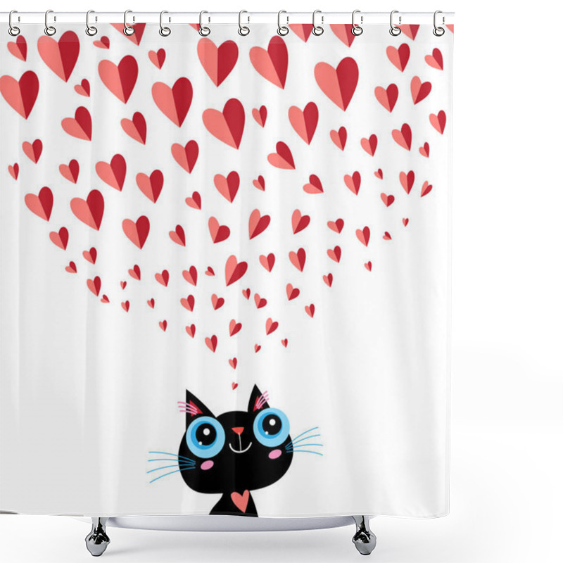 Personality  Graphics Enamored Little Kitten  Shower Curtains