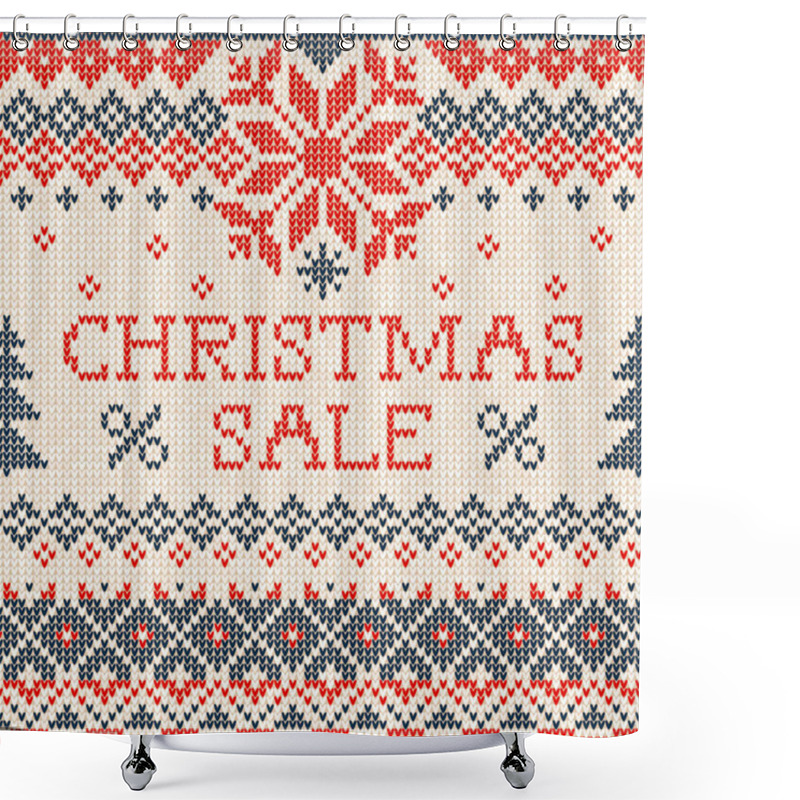 Personality  Christmas Sale: Scandinavian Or Russian Style Knitted Embroidery Shower Curtains