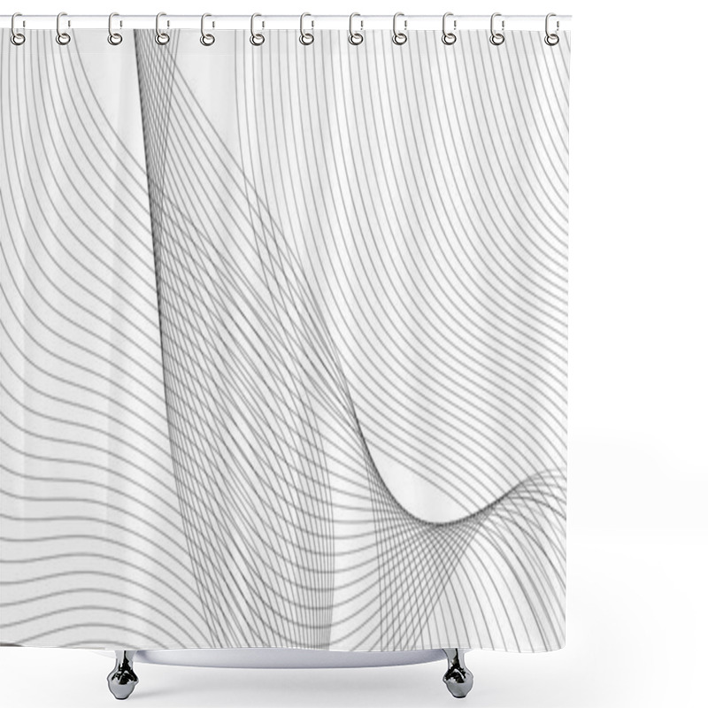 Personality  Line Abstract Background, Lines Blend, Distort Line, Abstract Geometric Line For Background Shower Curtains