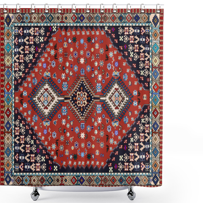 Personality  Illustrated Persian Carpet Original Design, Tribal Texture.  Shower Curtains