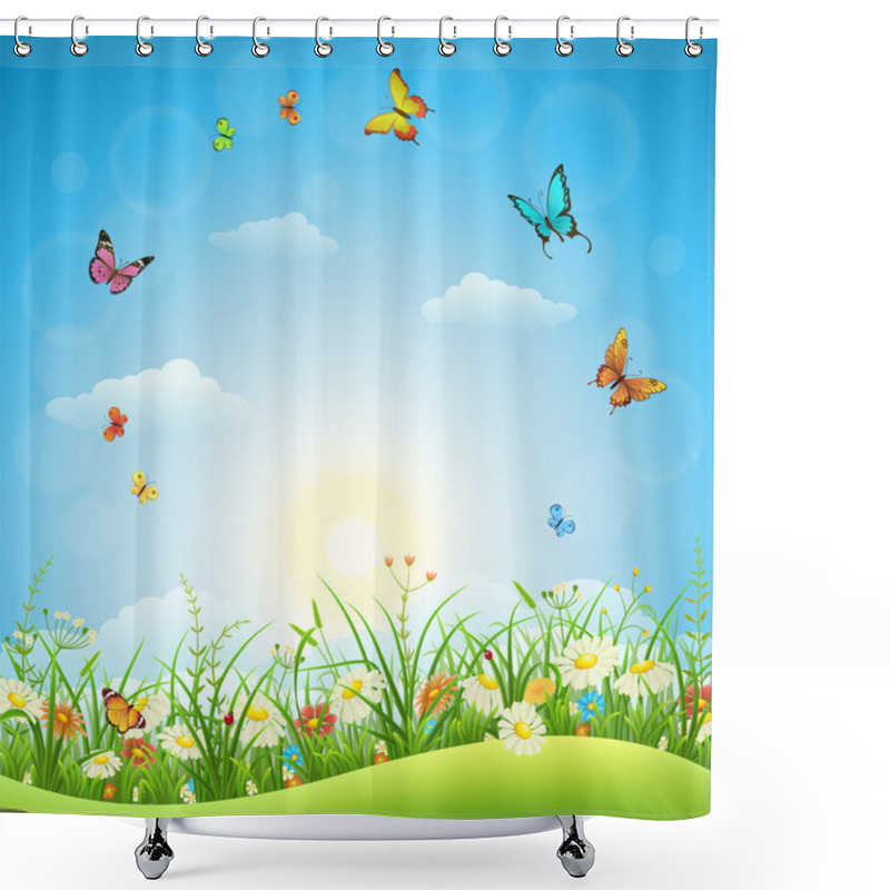 Personality  Spring Or Summer Landscape Shower Curtains