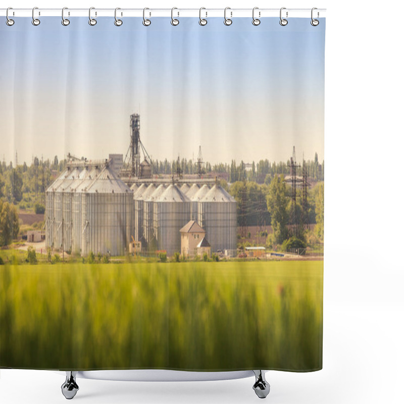 Personality  Modern Silo Machinery Plant Shower Curtains