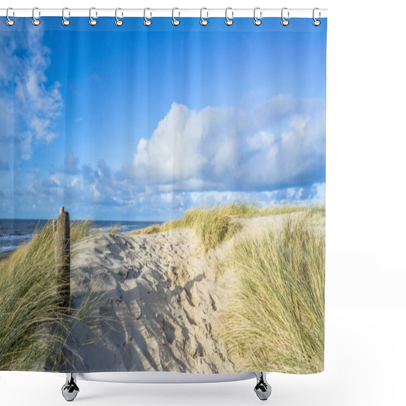 Personality  View On The Beach From The Sand Dunes Shower Curtains