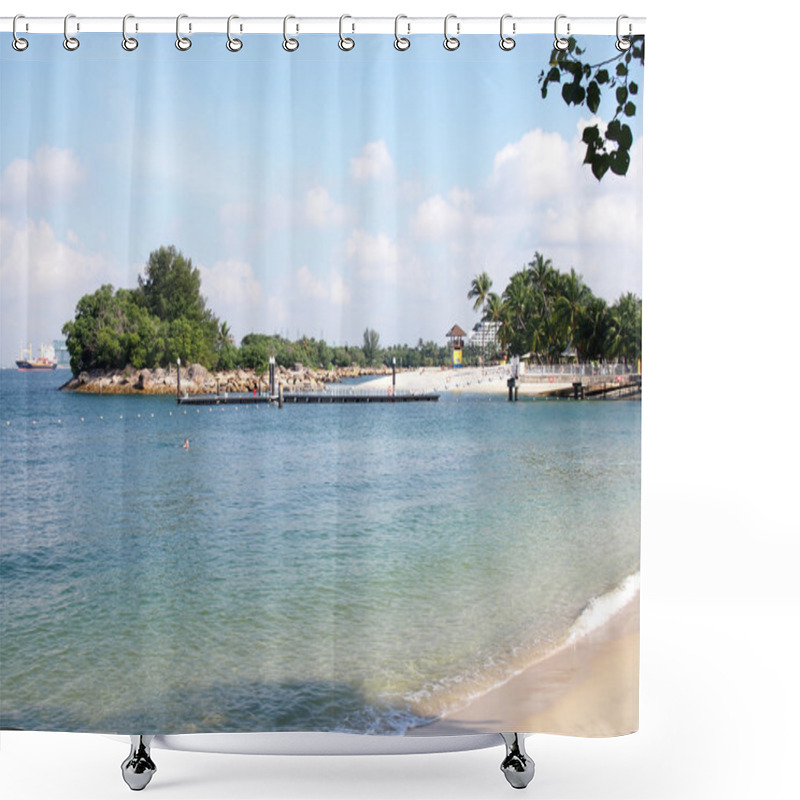 Personality  Tropical Beach In Sentosa, Singapore Shower Curtains