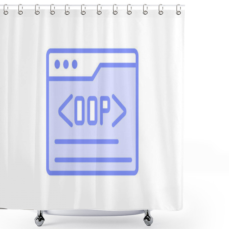 Personality  Object-Oriented Programming Duotone Line Icon , Vector, Pixel Perfect, Illustrator File Shower Curtains