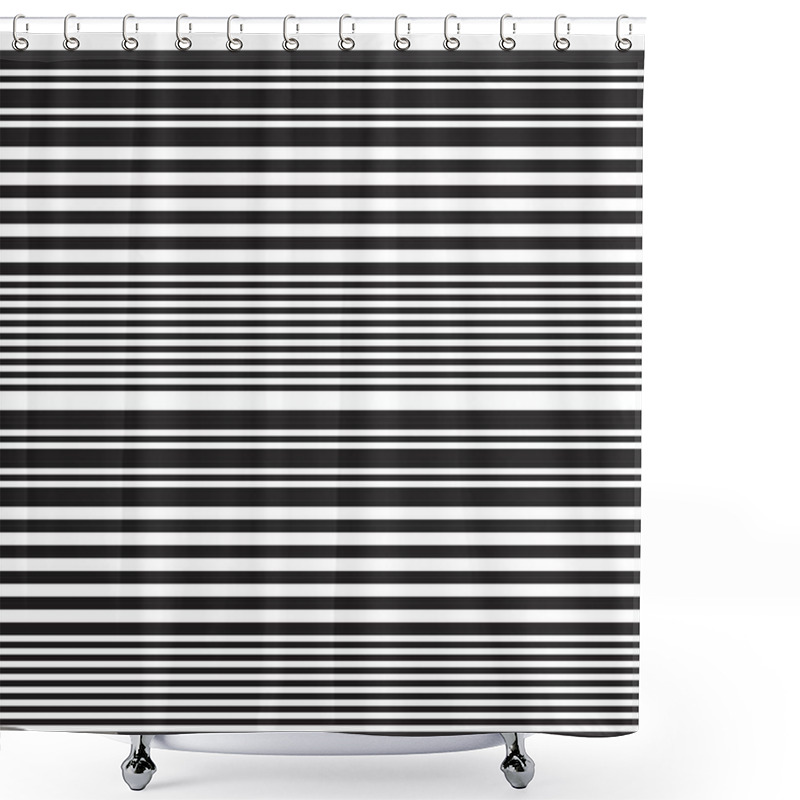 Personality  Black And White Horizontal Striped Seamless Pattern Background Suitable For Fashion Textiles, Graphics Shower Curtains