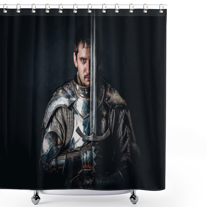 Personality  Warrior Holding His Great Sword Shower Curtains