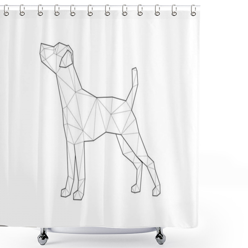 Personality  Low Poly Illustrations Of Dogs. Jack Russell Standing On White Background. Shower Curtains