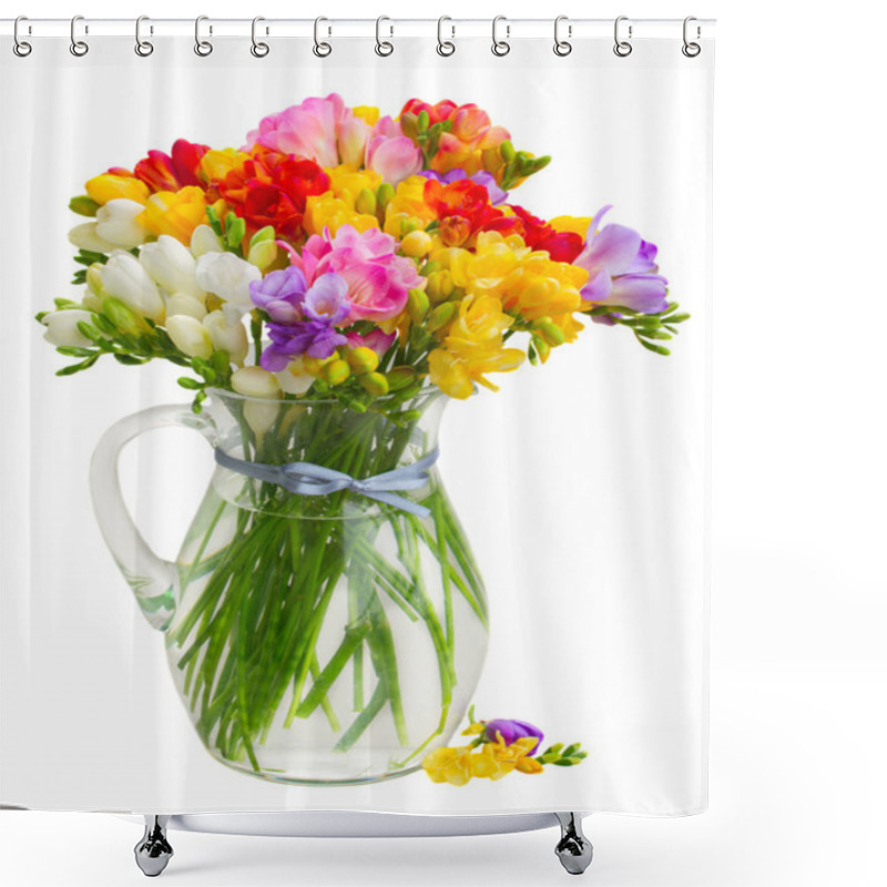 Personality  Fresh Freesia Flowers Shower Curtains