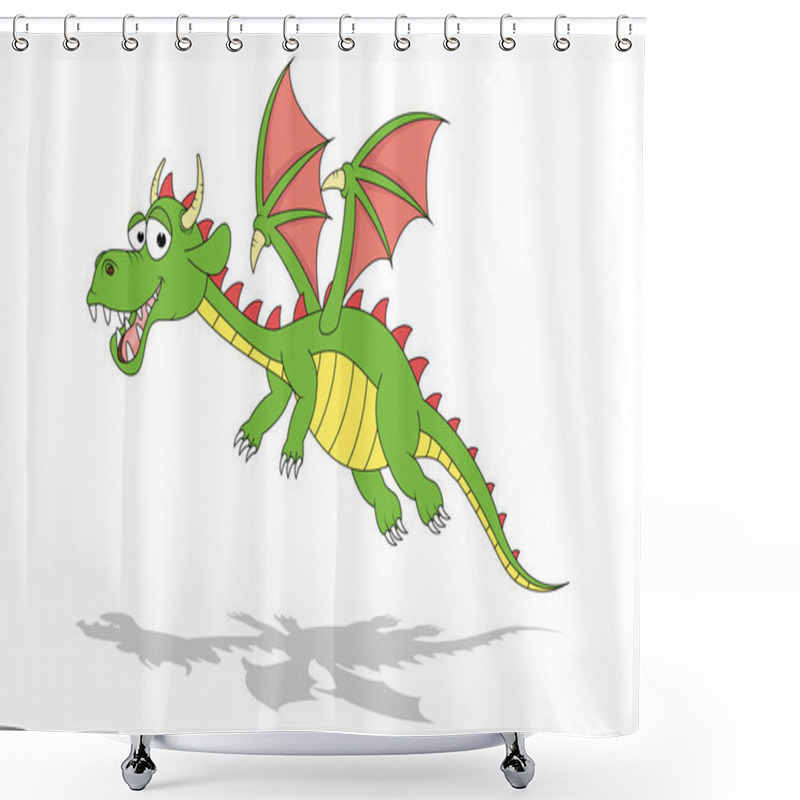 Personality  Cute Dragon Animal Cartoon, Simple Vector Illustration Shower Curtains