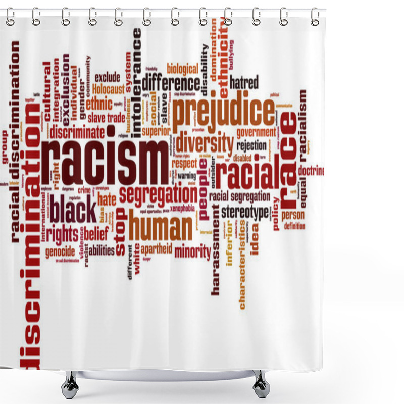 Personality  Racism Word Cloud Shower Curtains