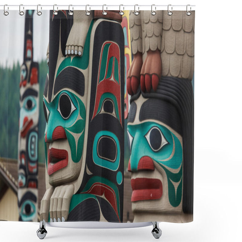 Personality  Totem Pole By Native Americans Shower Curtains