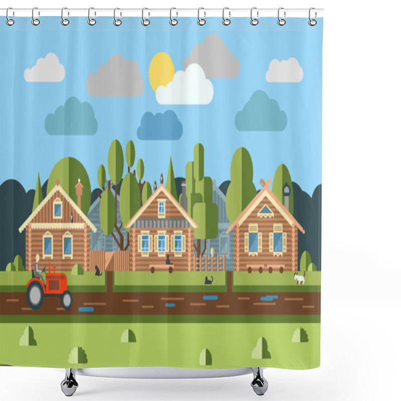 Personality  Village Scene 1 Shower Curtains