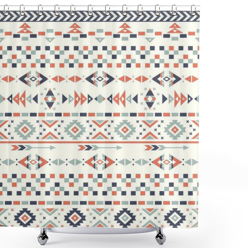 Personality  Seamless Ethnic Pattern Textures. Abstract Geometric Pattern. Native American Abstract Pattern.  Shower Curtains