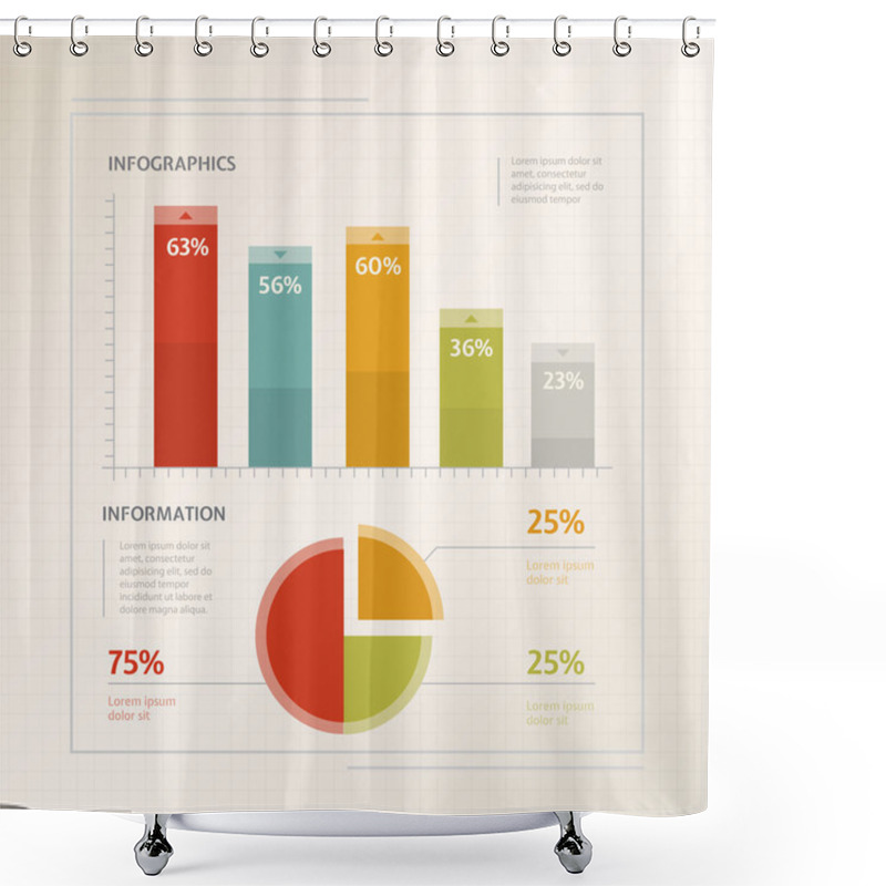 Personality  Detail Infographic Vector Illustration Shower Curtains