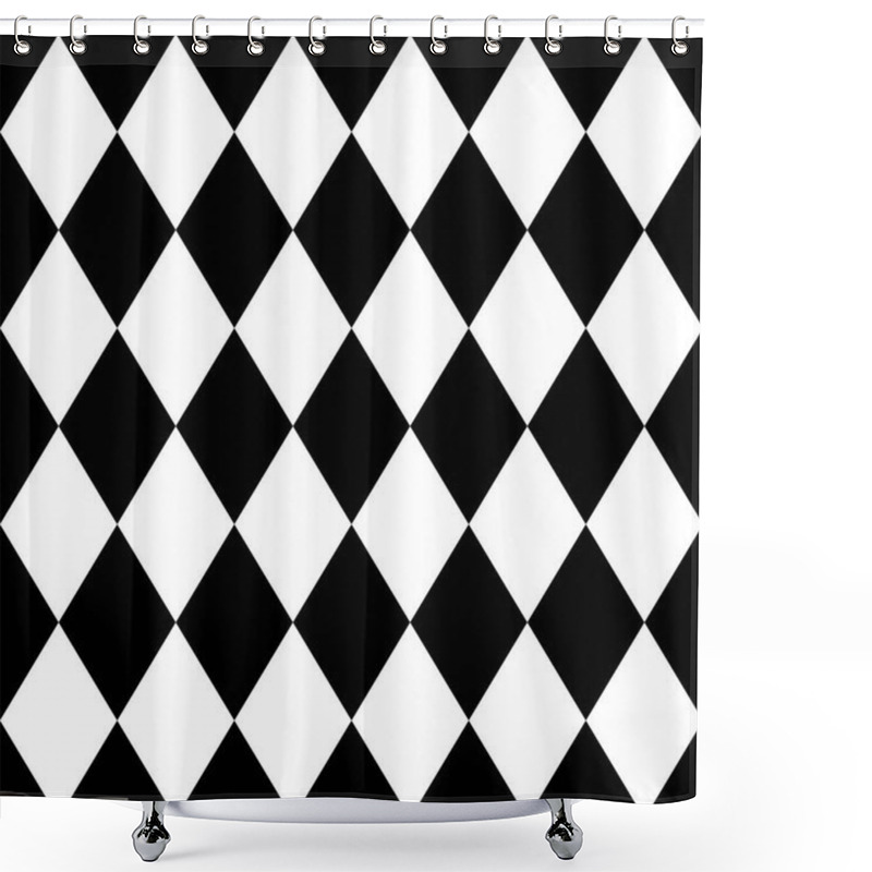 Personality  Tile Black And White Background Or Vector Pattern Shower Curtains