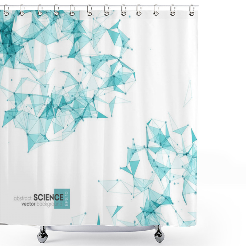 Personality  Wireframe Mesh Polygonal Background. Shower Curtains