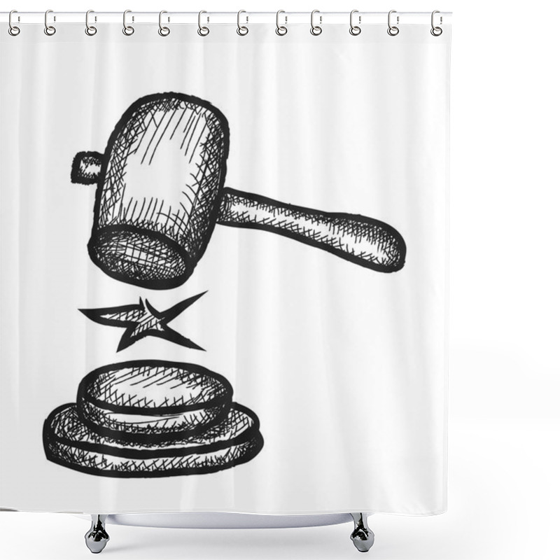 Personality  Doodle Judge's Gavel Shower Curtains