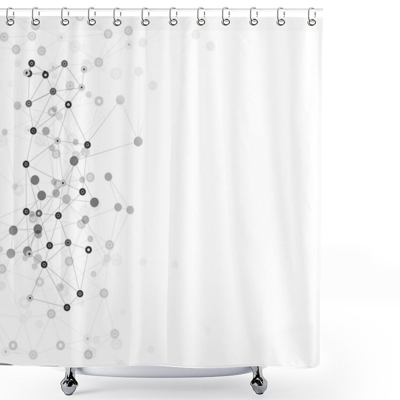 Personality  Molecule Structure, Gray Background For Communication, Vector Illustration Shower Curtains