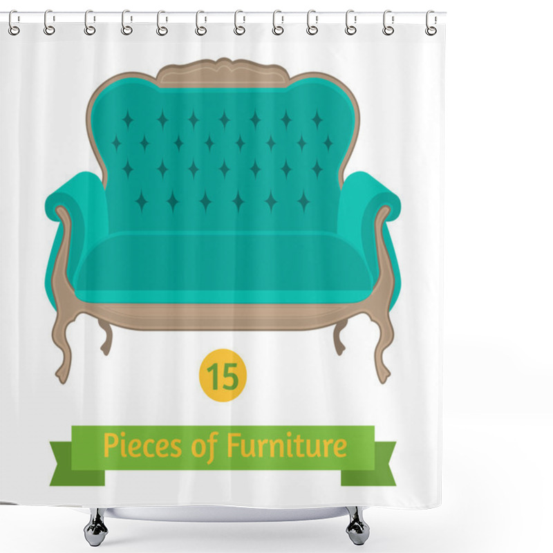 Personality  Furniture, Antique Sofa Baroque, Flat Design Shower Curtains