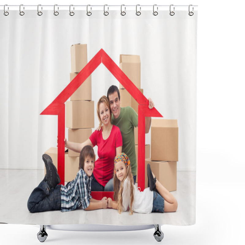 Personality  Family In A New Home Concept Shower Curtains