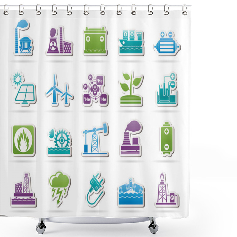 Personality  Electricity And Energy Source Icons Shower Curtains