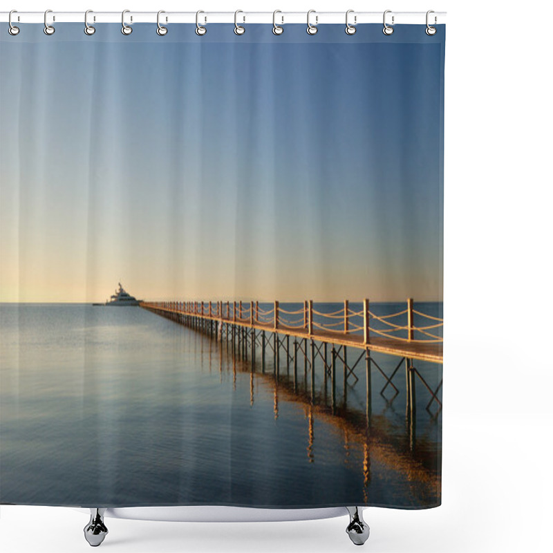 Personality  Wooden Marine Pier Shower Curtains