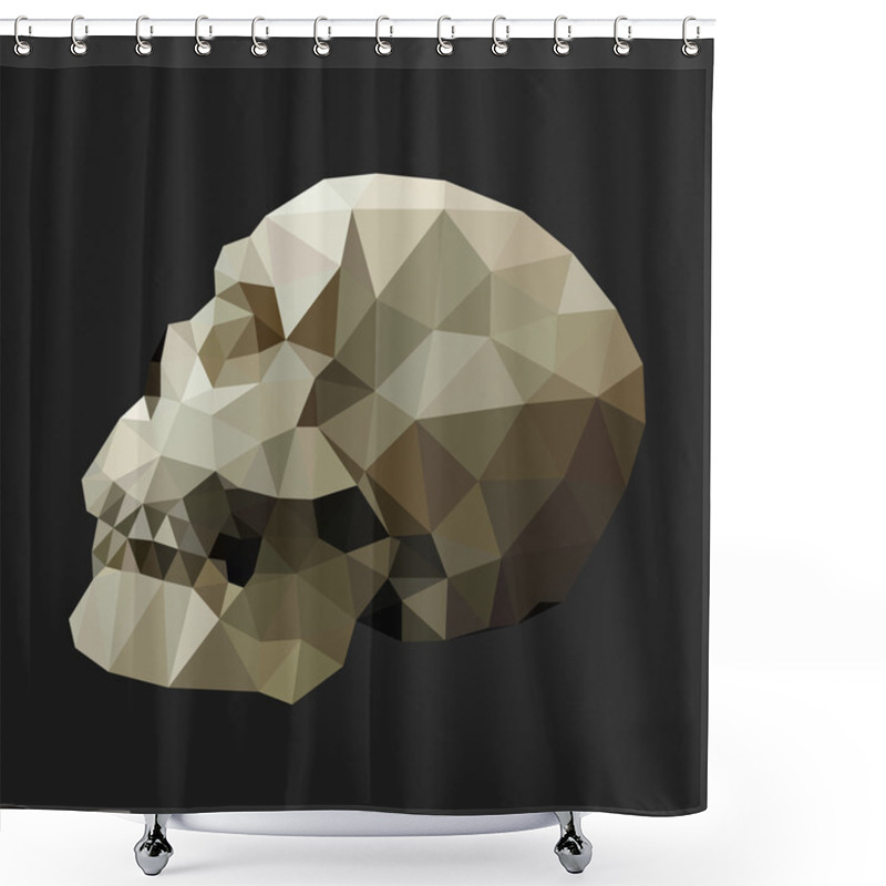 Personality  Human Skull In A Triangular Style Shower Curtains