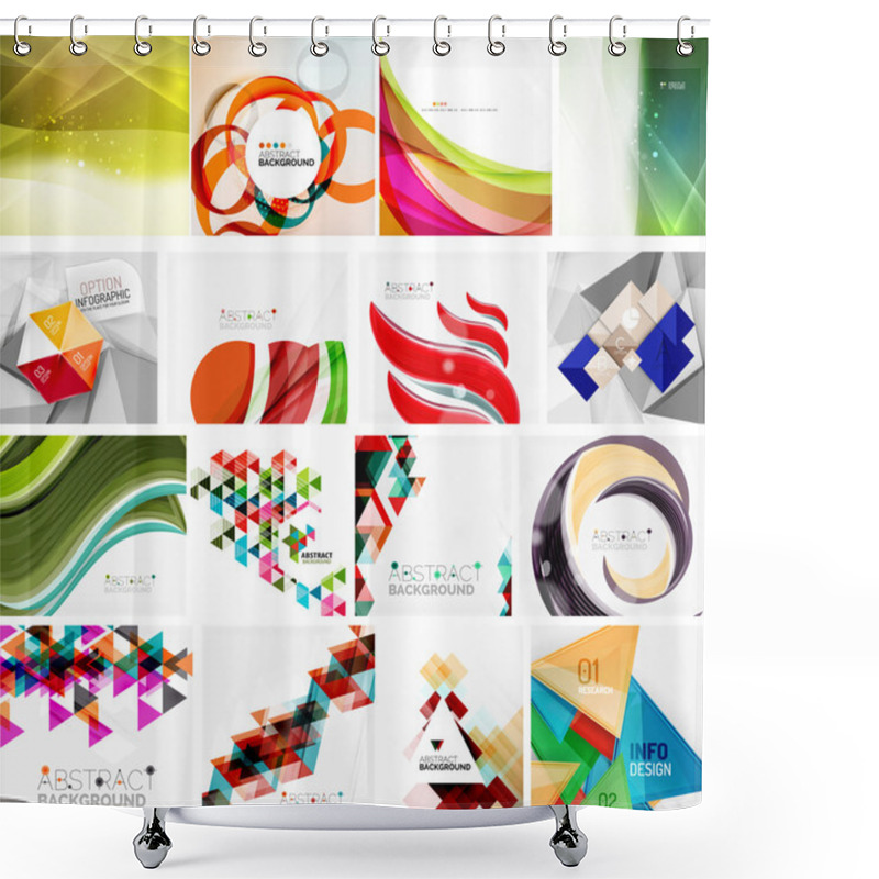 Personality  Various Set Of Geometric Abstract Backgrounds Shower Curtains