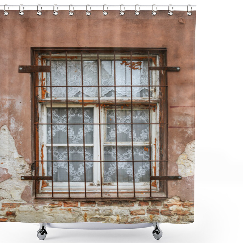 Personality  Window With Wrought Iron Bars Shower Curtains